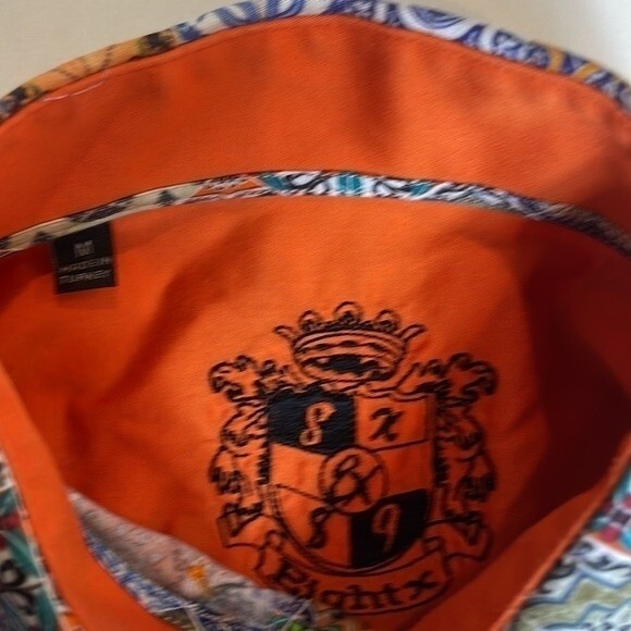 Eight X 8X LS Button Shirt Mens Medium Print - Picture 3 of 5